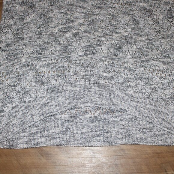 NEW! BUFFALO by David Bitton Gray White Silver Sparkle Pointelle Knit Sweater - Picture 8 of 8